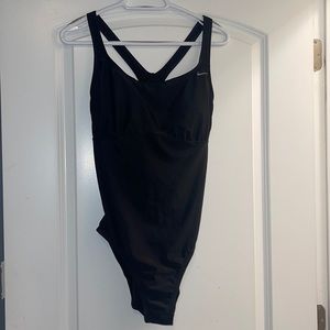 Nike one piece black criss cross back Xl swimsuit
